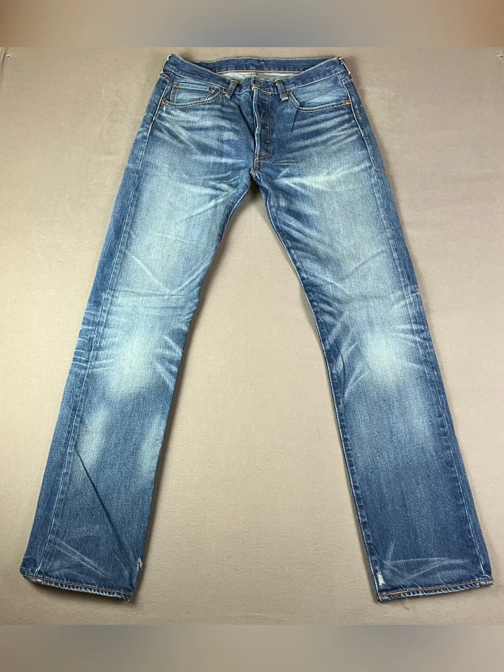 Levis 501 Straight Jeans Men’s Size 33x34 Light Blue Denim Pants Button Fly